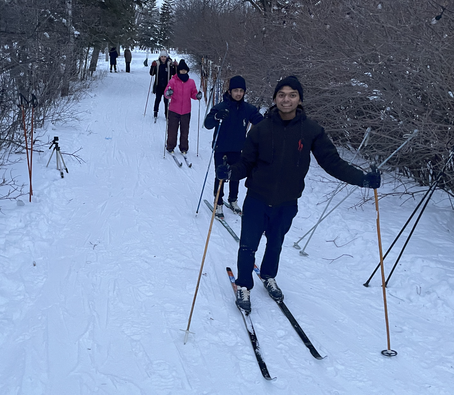 lineup of skiiers